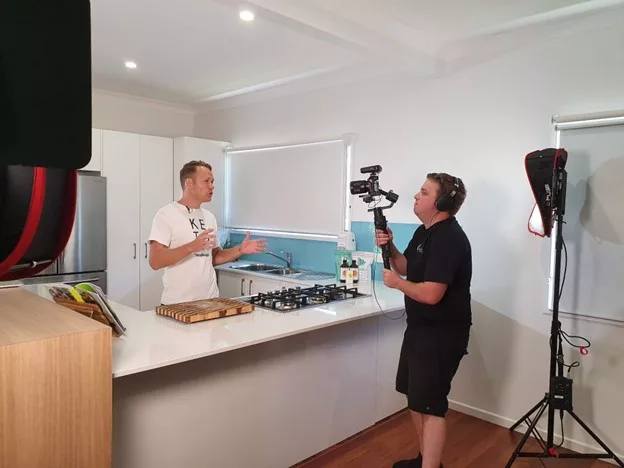 Content creation with our team filming in a kitchen